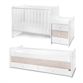 Letto MAXI PLUS NEW white+light oak Variante В /letto per adolescenti; letto per bambini con mobiletto multifunzionale / *in questa variante il letto può essere utilizzato contemporaneamente da due ragazzi/